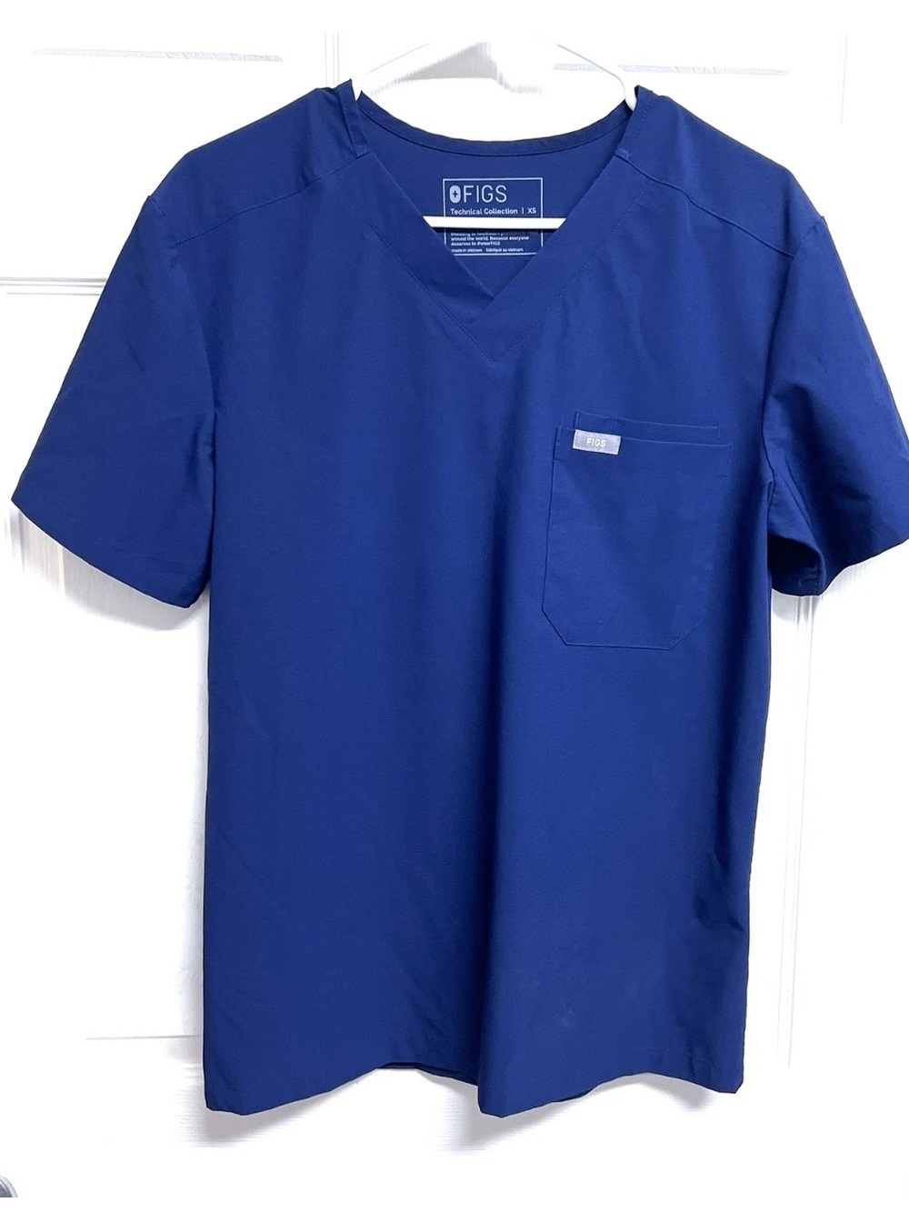 Figs Men's Sz XS Navy Blue Technical Collection Leon 3 Pocket Scrub Top